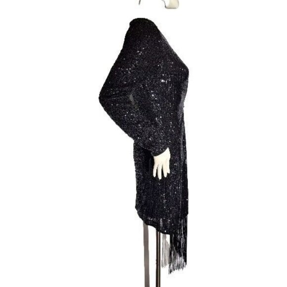 Bell Badgley Mischka Dress Women's Size 2 Sequin Sheath Dress Long sleeve (47) - Picture 2 of 11